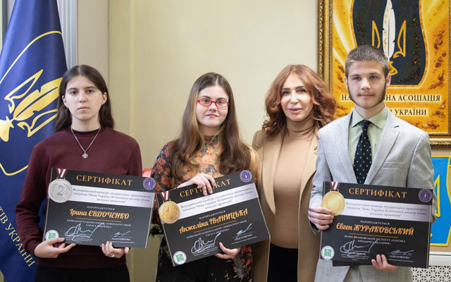 Students received awards for their projects on a security agreement for Ukraine
